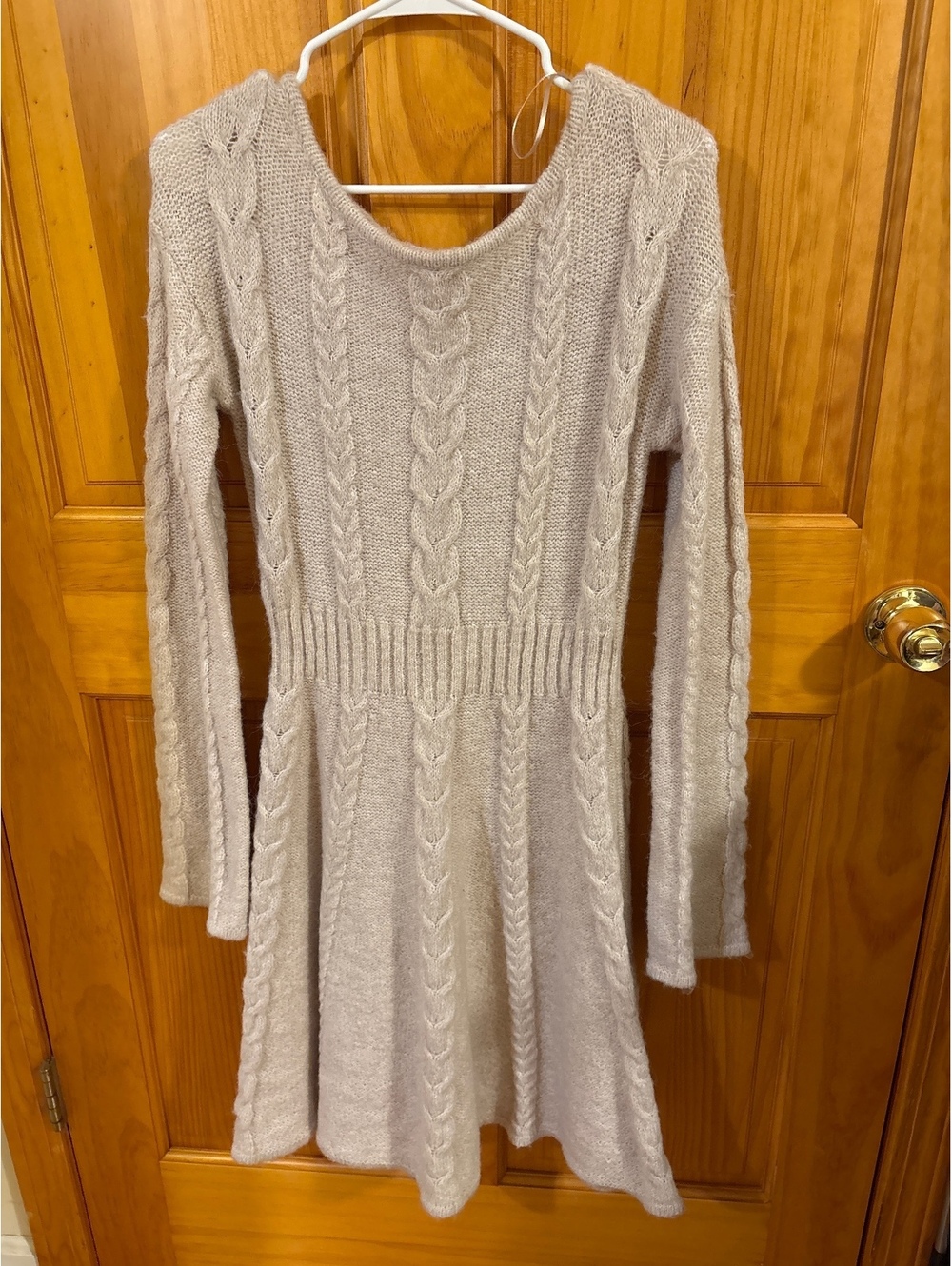 Cottage Cozy Coquette Balletcore Cabincore Cable Knit Mustard Seed Dress